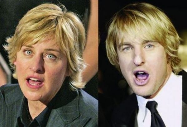 Ellen DeGeneres and Owen Wilson.