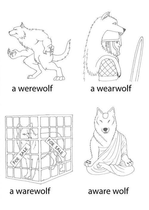 werewolf puns - a werewolf a wearwolf For Sale a warewolf aware wolf