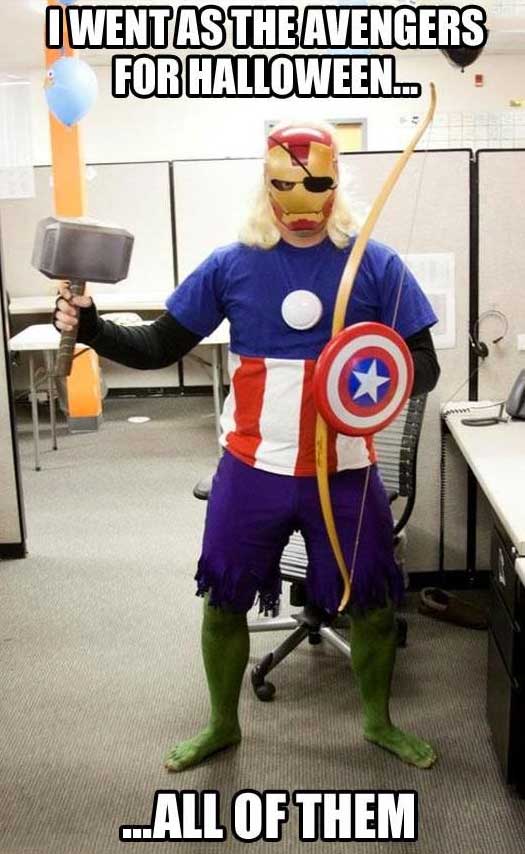 avengers funny - I Wentas The Avengers For Halloween ..All Of Them