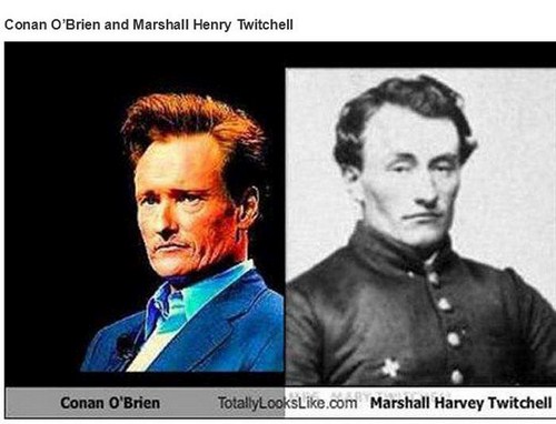 historical look alikes - Conan O'Brien and Marshall Henry Twitchell Conan O'Brien TotallyLooks.com Marshall Harvey Twitchell