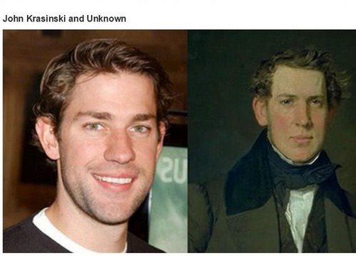 celebrities historical doppelgangers - John Krasinski and Unknown