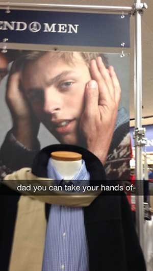 photo caption - Cnd Men dad you can take your hands of