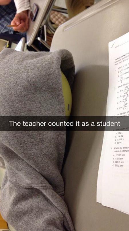 put a balloon in my hoodie - The teacher counted it as a student stan 120