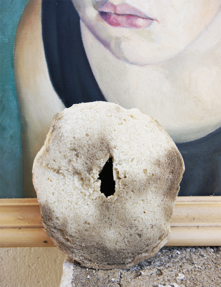 Paintings:
This seems like a tricky one, but you don't have to let your paintings get dusty! Instead, rub half of a bagel over your painting to pick up all the dust and grossness.