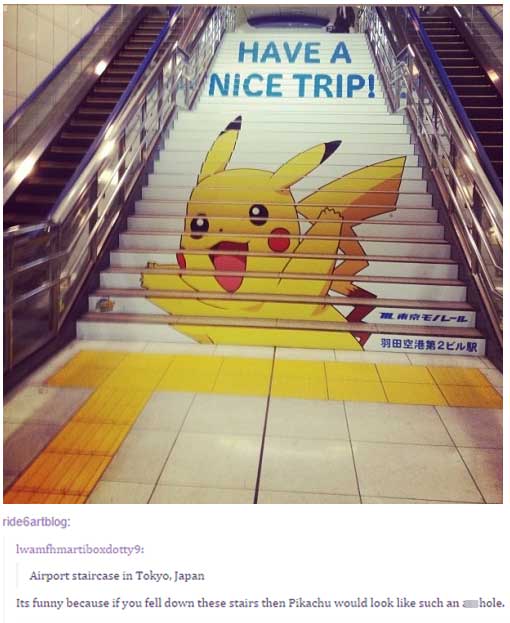tokyo japan airport - Have A Nice Trip! Mil Anwe LIl 392 Lilar ridebartblog lwamfhmartiboxdotty 9 Airport staircase in Tokyo, Japan Its funny because if you fell down these stairs then Pikachu would look such an ahol