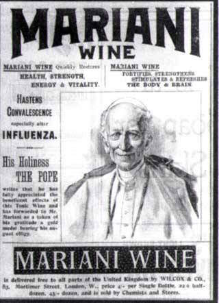Pope Leo XIII endorsed Vin Mariani, a predecessor to Coca-Cola that was laced with cocaine. His holiness would supposedly carry a bottle of the stuff in his robes at all times.