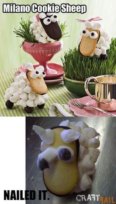 fail cake craft fail nailed - Milano Cookie Sheep Nailed It. Craft All