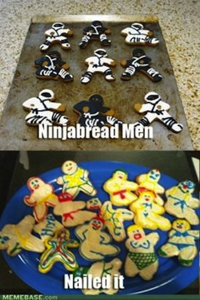 fail cake craft fail nailed - "Ninjabead Men Nailed it Memegase