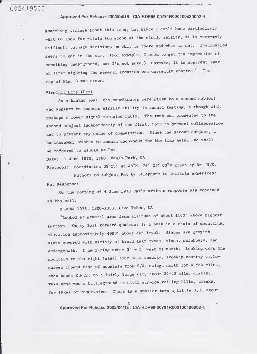 DECLASSIFIED C.I.A. Report on Remote Viewing