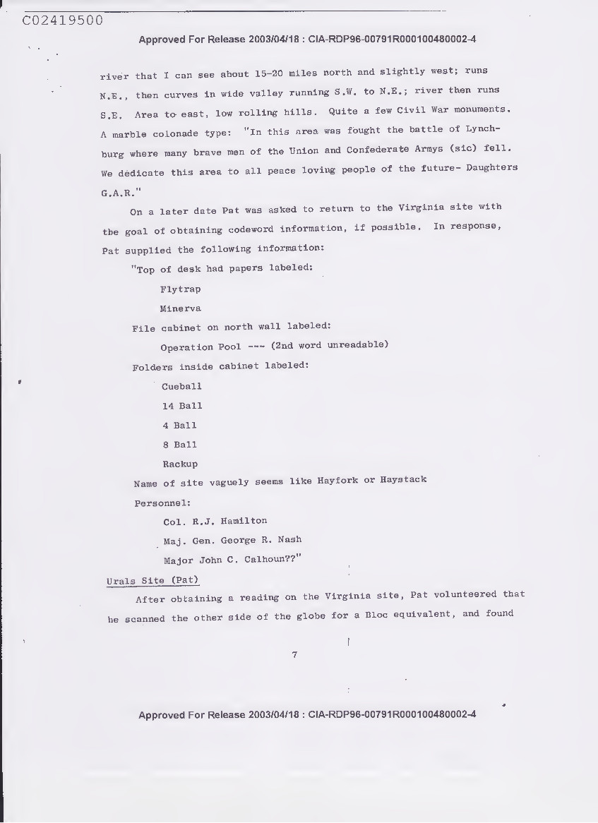 DECLASSIFIED C.I.A. Report on Remote Viewing