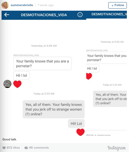 Porn Star Publicly Shames People Who Send Her Seriously Creepy Messages