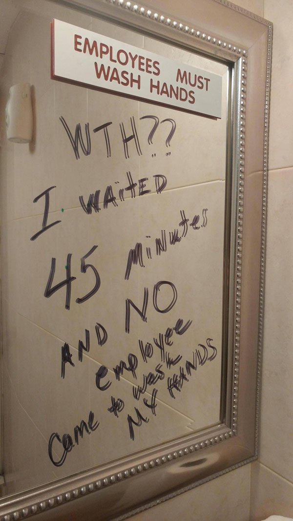 employees wash hands meme - Employees Must Wash Hands H Wth?? I waited 45 minute And No employee wash My Hands Come