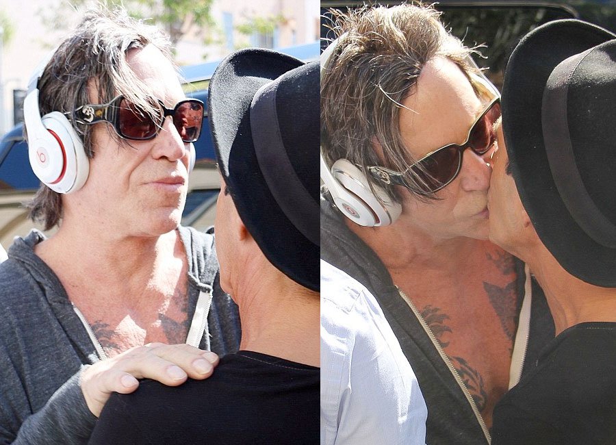 Actor Mickey Rourke Is Spotted Out In LOS ANGELES . . . Kissing A Man ON THE LIPS!