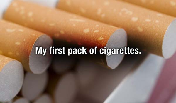 cigarette - My first pack of cigarettes.