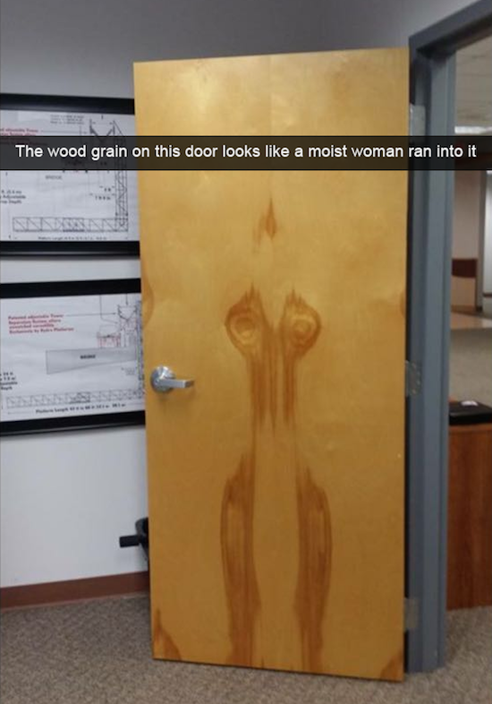 wilson hall ohio university room 428 - The wood grain on this door looks a molst woman ran into it