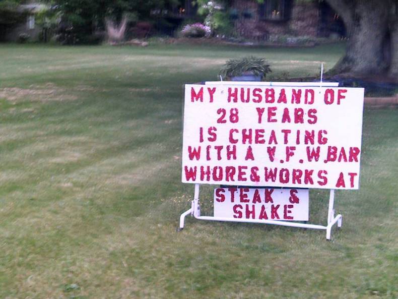 grass - My Husband Of 28 Years Is Cheating With A V.F.W Bar Whore&Works At Steak G Shake