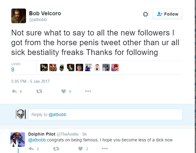 He now knows his new followers are pervs and weirdos.
