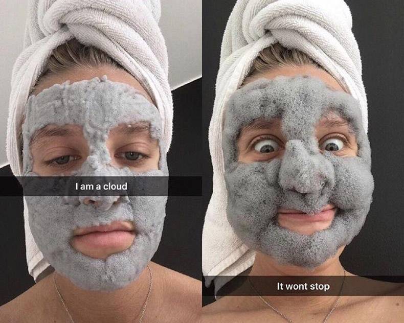 Woman who snapchatted a foam on her face that seems to keep expanding