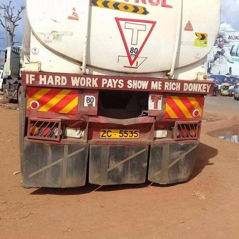 random pic truck show memes - Mok If Hard Work Pays Show Me Rich Donkey Zc 5535
