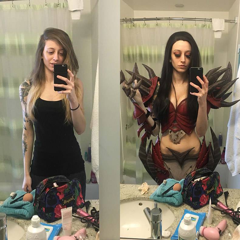 cosplay before and after