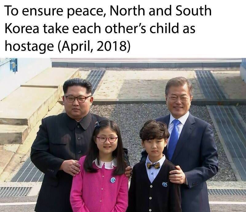 north korea and south korea peace - To ensure peace, North and South Korea take each other's child as hostage