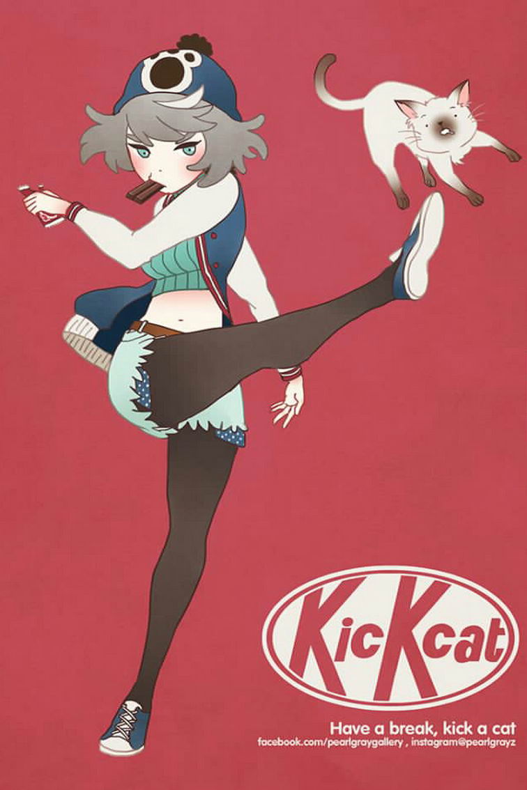 poster - I Cicca Have a break, kick a cat facebook.compearlgraygallery, instagram