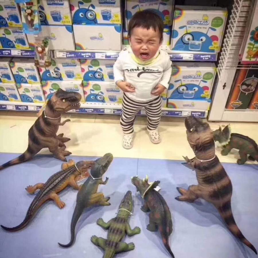 kid at toy store