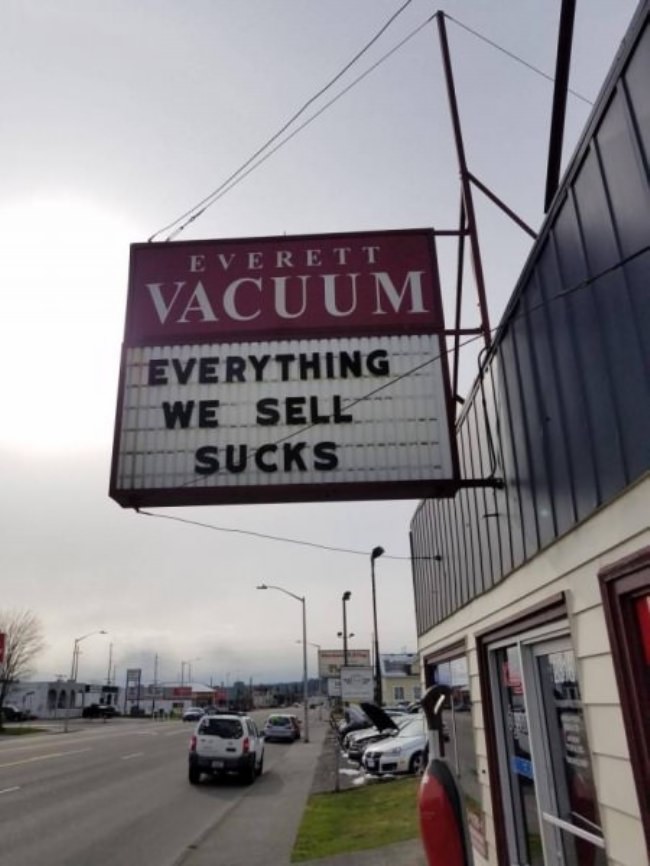 billboard - Everett Vacuum Everything We Sell Sucks