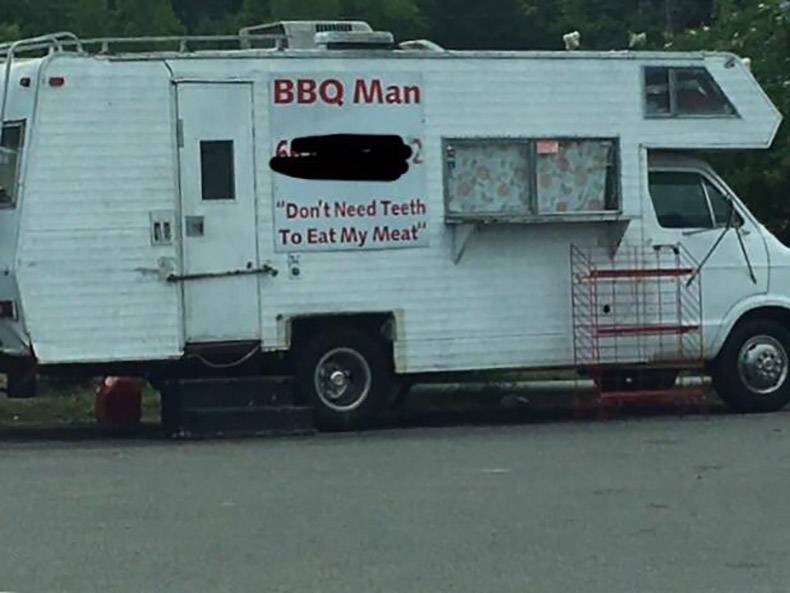 recreational vehicle - Bbq Man "Don't Need Teeth To Eat My Meat"