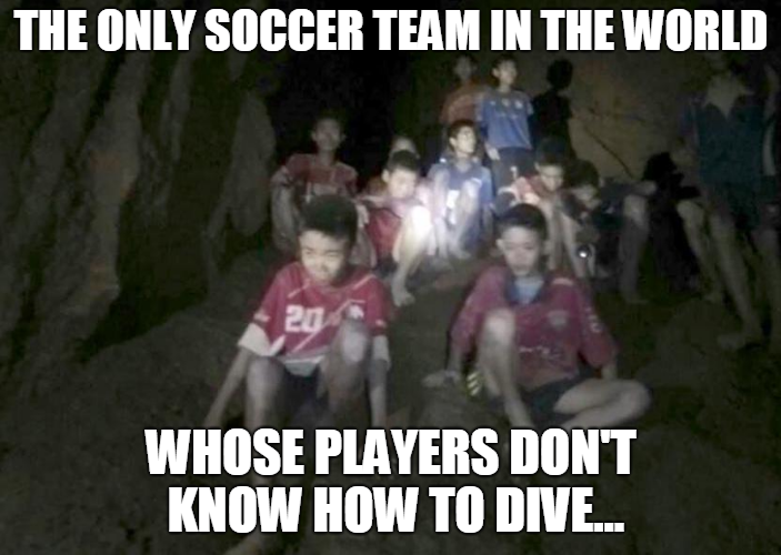 trapped thai soccer team - The Only Soccer Team In The World Whose Players Dont Know How To Dive...