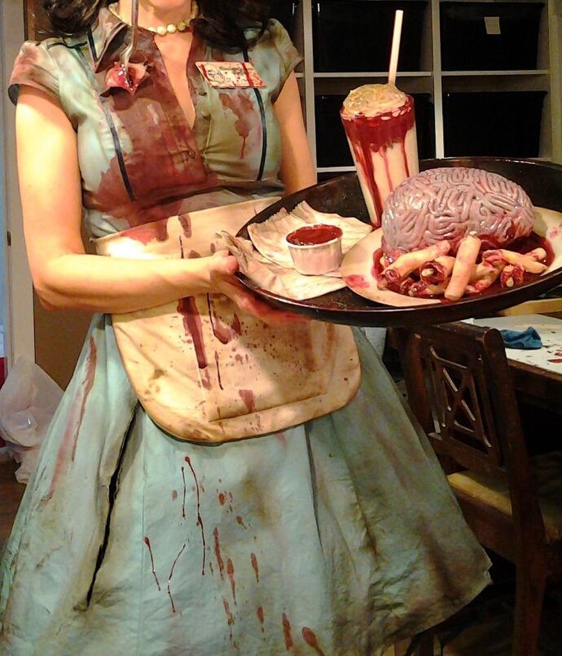 zombie pinup waitress