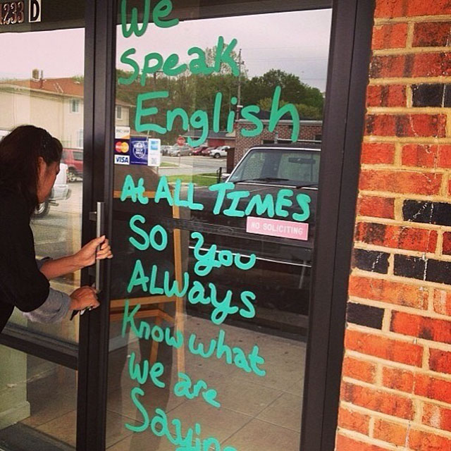 funny nail salon meme - 993 b Speak English Al All Times | Mo Soliciting Sol you Always Know what We are Saun