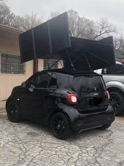 smart car with sprint car wing -