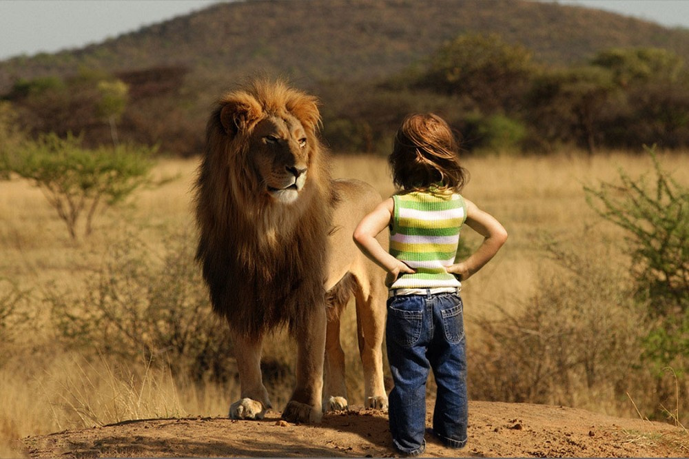 lion and little girl
