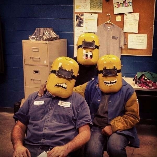 Amusing Pictures - minion welding mask