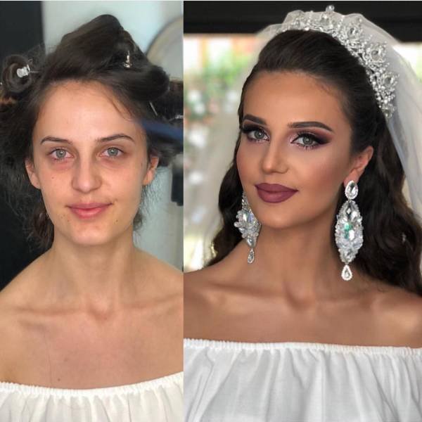 random pics - brides before and after makeup