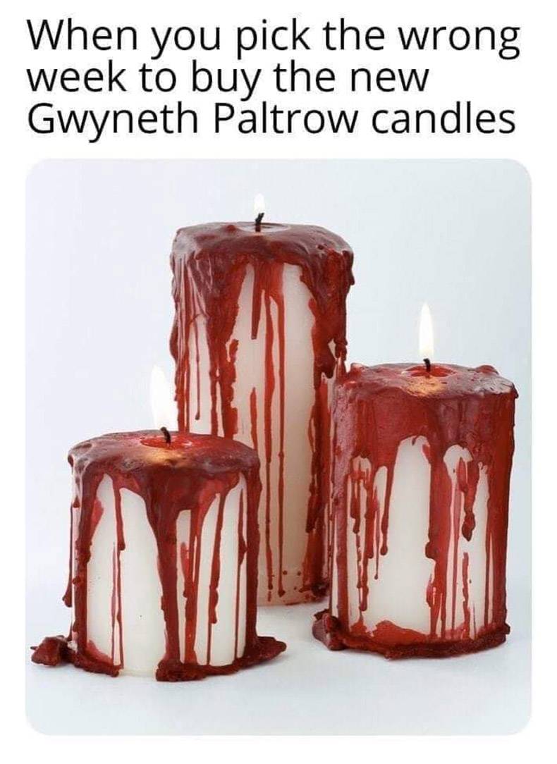 diy bloody candles - When you pick the wrong week to buy the new Gwyneth Paltrow candles