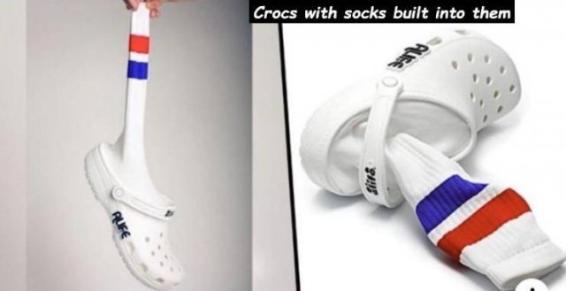 crocs with socks - Crocs with socks built into them Slika