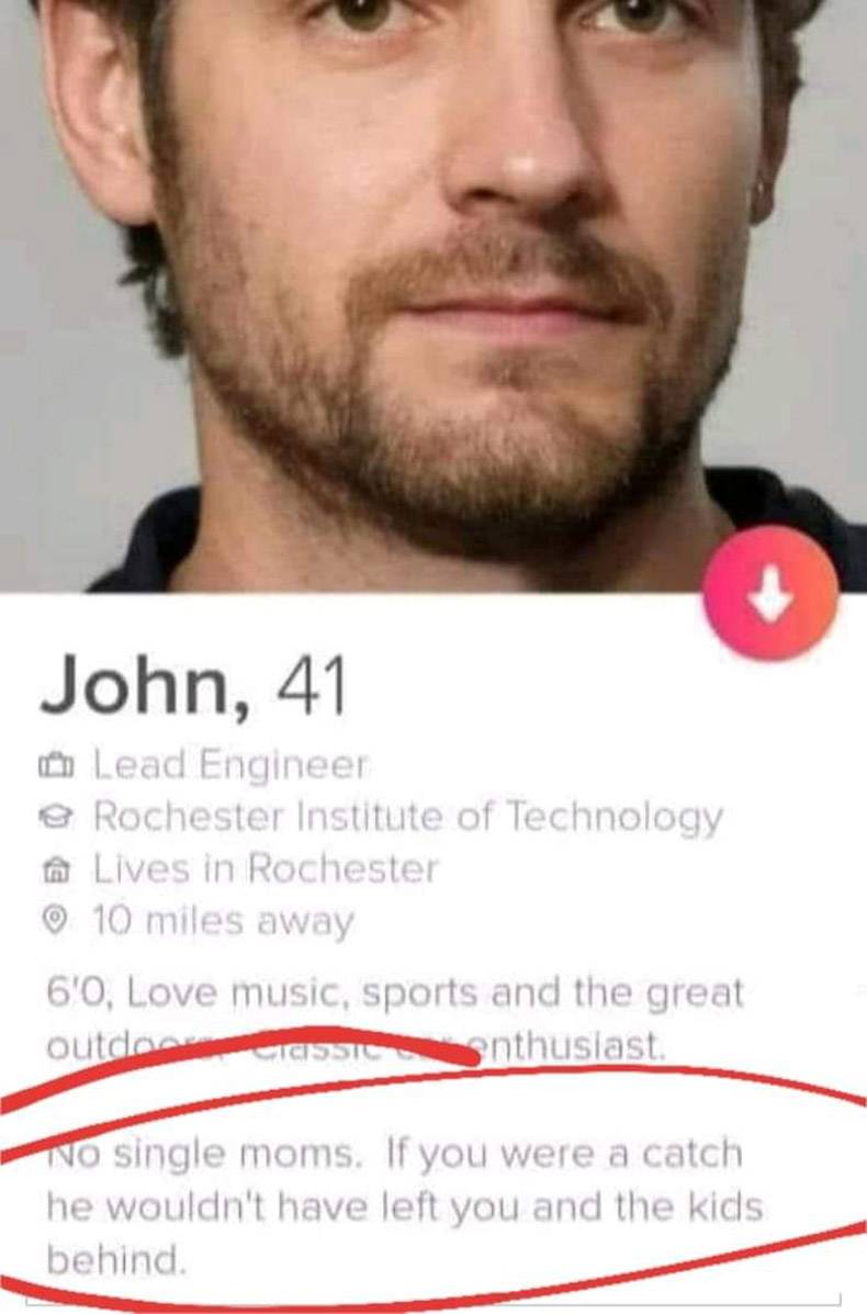 beard - John, 41 Lead Engineer Rochester Institute of Technology i Lives in Rochester 10 miles away 6'O, Love music, sports and the great outdecasanthusiast. No single moms. If you were a catch he wouldn't have left you and the kids behind