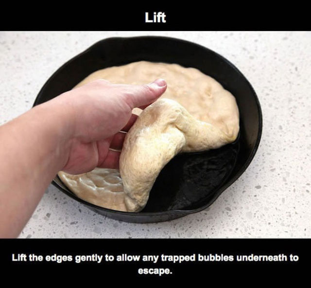 recipe - Lift Lift the edges gently to allow any trapped bubbles underneath to escape.