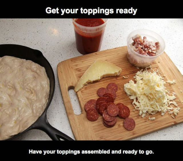 appetizer - Get your toppings ready Have your toppings assembled and ready to go.