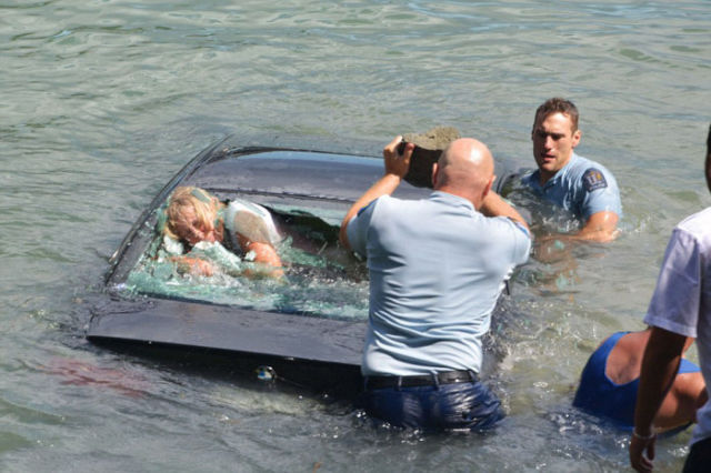 Gripping Images Capture a Daring Water Rescue by Police Officers