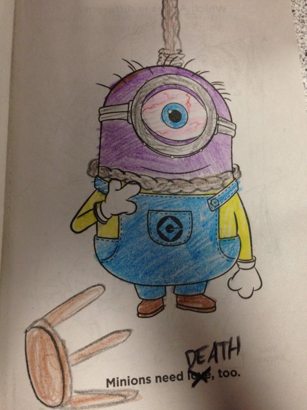 corrupted child coloring books - Death Minions need fove, too.