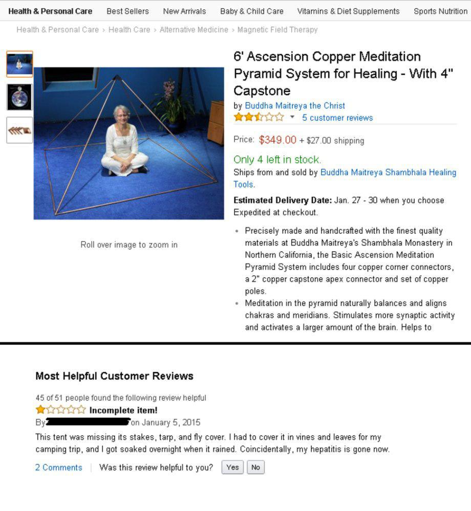 amazon reviews - web page - Health & Personal Care Best Sellers New Arrivals Baby & Child Care Vitamins & Diet Supplements Sports Nutrition Health & Personal Care > Health Care > Alternative MedicineMagnetic Field Therapy 6' Ascension Copper Meditation Py