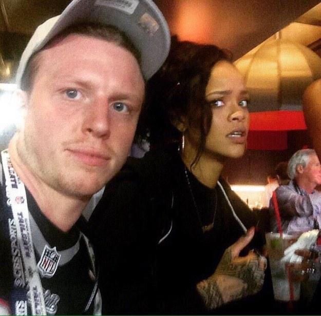 Selfie with Rihanna and she does not look like she agreed.