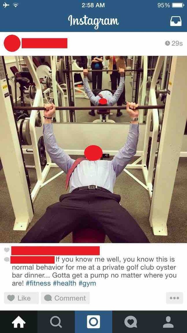 Man working out in a suit