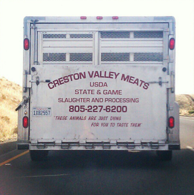 worst slogans of all time - Creston Va Ston Valley Me Usda State & Game Slaughter And Processing 8052276200 "These Animals Are Just Dwing For You To Taste Them 1XB2557