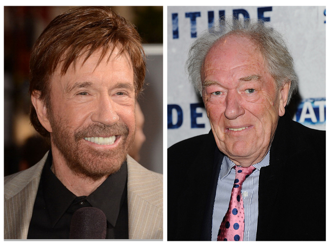 Chuck Norris and Michael Gambon are both 74.