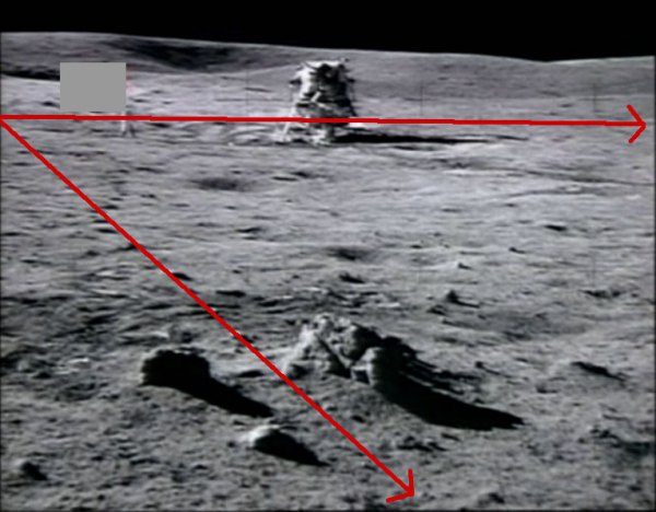 Multiple Light Sources
On the moon there is only one strong light source: the Sun. So it’s fair to suggest that all shadows should run parallel to one another. But this was not the case during the moon landing: videos and photographs clearly show that shadows fall in different directions. Conspiracy theorists suggest that this must mean multiple light sources are present -suggesting that the landing photos were taken on a film set.