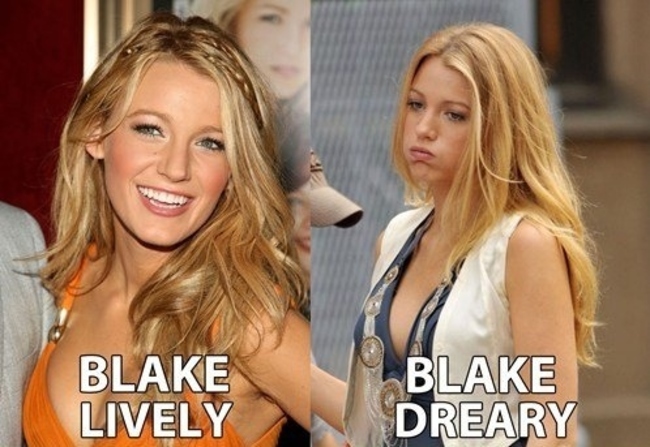 pun celebrity names - Blake Lively Blake Dreary